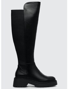 Vysoké čižmy Steve Madden Callback dámske, čierna farba, na platforme, SM11002218