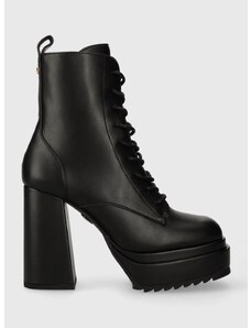 Členkové topánky Buffalo May W Lace Up Boot dámske, čierna farba, na podpätku, 1220029