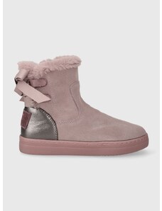 Detské zimné semišové topánky Garvalin ružová farba