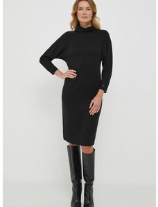 Šaty Tommy Hilfiger čierna farba,mini,rovný strih,WW0WW40290