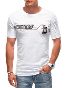 Buďchlap Trendy biele krátke tričko s nevšedným nápisom S1912