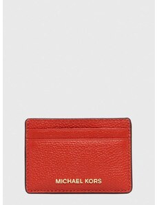 Kožené puzdro na karty MICHAEL Michael Kors bordová farba