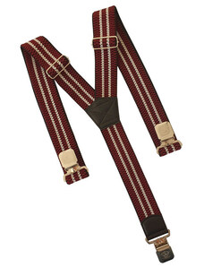 TopGal Natur Stripes traky na nohavice clip, bordové