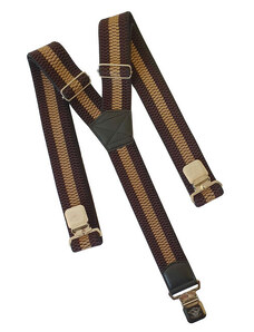 TopGal Natur Stripes traky na nohavice clip, hnedé