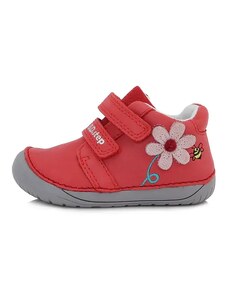 Detské dievčenské kožené topánky Barefoot D.D.step red S070-375