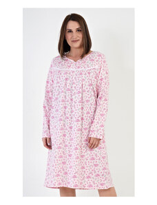Vienetta Dámska nočná košeľa s dlhým rukávom Eliška, farba růžová, 100% bavlna