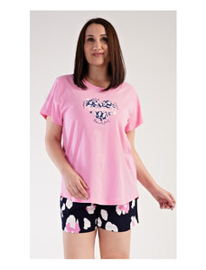 Vienetta Dámske pyžamo šortky Jana, farba světle růžová, 100% bavlna