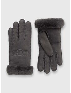Semišové rukavice UGG dámske, šedá farba