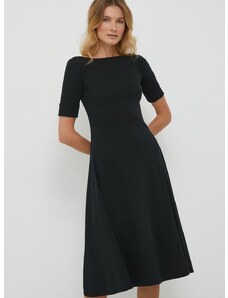 Šaty Lauren Ralph Lauren čierna farba, midi, áčkový strih, 250863913001