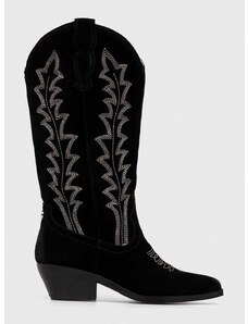 Kovbojské topánky Steve Madden Wildcard dámske, čierna farba, na podpätku, SM11002715
