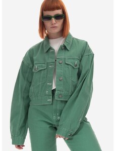 Rifľová bunda KSUBI Cropped WPS23JK004-green, dámska, zelená farba, prechodná, oversize