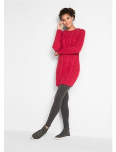 bonprix Pletené šaty so zipsmi, farba červená