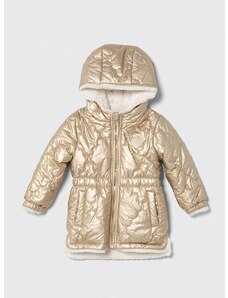 Detská obojstranná bunda Guess zlatá farba
