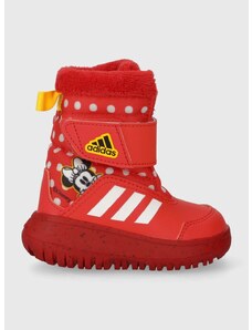 Detské zimné topánky adidas Winterplay Minnie I červená farba
