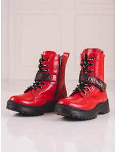 W. POTOCKI Potocki girls' ankle boots with red crystals