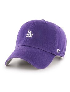 Bavlnená šiltovka 47brand MLB Los Angeles Dodgers fialová farba, s nášivkou
