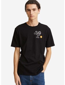 Bavlnené tričko Wood Wood Ace x Garfield 30045705.2222-BLACK, čierna farba, s potlačou