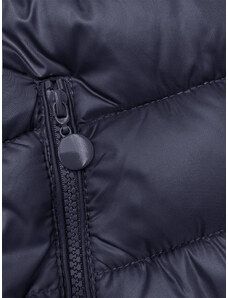 W COLLECTION Tmavomodrá prešívaná dámska zimná bunda s kapucňou (YP-22075-2)