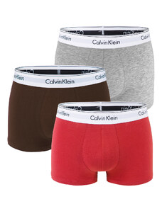 Calvin Klein - boxerky 3PACK modern cotton stretch mahogany & gray color - limitovaná edícia