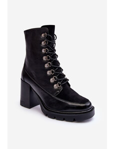 Kesi Massive lace-up ankle boots black Lathia