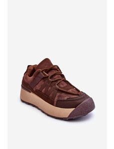 Kesi Women's suede sports shoes on the Brown Rohan platform