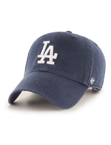 Bavlnená šiltovka 47brand MLB Los Angeles Dodgers tmavomodrá farba, s nášivkou