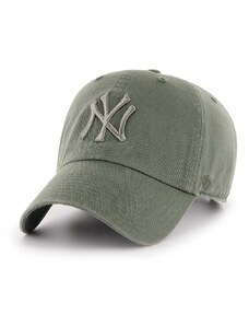 Bavlnená šiltovka 47brand MLB New York Yankees zelená farba, s nášivkou, B-RGW17GWSNL-MSA