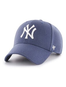 Šiltovka s prímesou vlny 47brand MLB New York Yankees fialová farba, s nášivkou