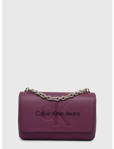 Kabelka Calvin Klein Jeans fialová farba