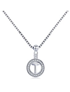 GRACE Silver Jewellery Stříbrný náhrdelník písmeno T - stříbro 925/1000