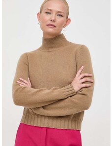 Kašmírový sveter Marciano Guess béžová farba, tenký, s polorolákom