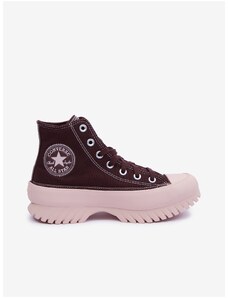 Burgundy Womens Ankle Sneakers on the Converse Platform Chuck Taylor - Women