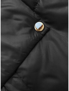 S'WEST Krátka čierna dámska bunda s kapucňou (B8216-1)