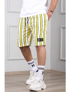Madmext Striped Yellow Casual Shorts 2915