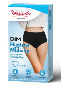 Dámske hygienické nohavičky s vyšším pásom HYGIENE MIDISLIP - BELLINDA - čierna