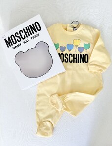 Baby overal s potlačou žltý MOSCHINO