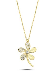 OLIVIE Strieborný náhrdelník DAISY GOLD 7816