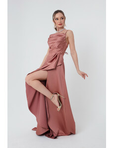 Lafaba Večerné a plesové šaty - Ružová - Wrapover