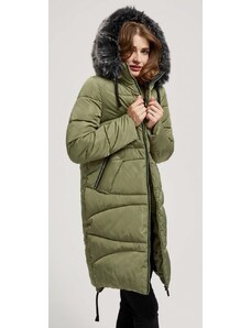 Olivový zimný dámsky kabát Moodo Z-KU-4214