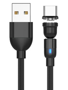 Magnetický rýchlonabíjací a dátový kábel Madvell USB-C 1 až 2 metre čierna