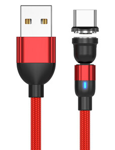 Magnetický rýchlonabíjací a dátový kábel Madvell USB-C 1 až 2 metre červená