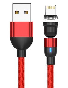 Magnetický nabíjací a dátový kábel Madvell Lighting pre iPhone 1 až 2 metre červená