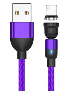 Magnetický nabíjací a dátový kábel Madvell Lighting pre iPhone 1 až 2 metre fialová