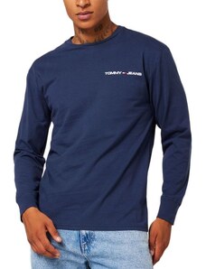 TOMMY HILFIGER Modré tričko s dlhým rukávom Tommy Jeans