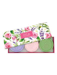 Esprit Provence Darčeková sada mydiel - Levanduľa, Ruže & Kvety olivovníka, 3ks