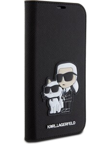 Apple iPhone 15 Pro Max Karl Lagerfeld PU Saffiano Karl and Choupette NFT Book puzdro čierna KLBKP15XSANKCPK