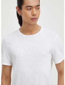 Bavlnené tričko American Vintage biela farba, melanžový
