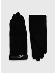 Vlnené rukavice Lauren Ralph Lauren čierna farba