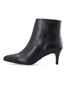 Kožené členkové topánky Bianco BIACILLE dámske, čierna farba, na vysokom podpätku, 11300741
