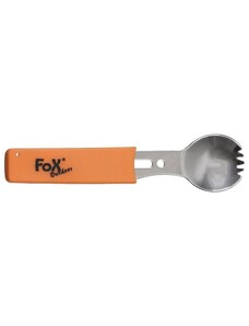 Fox Outdoor FoxOutdoor multifunkčná lyžica, nerezová oceľ, oranžová rukoväť